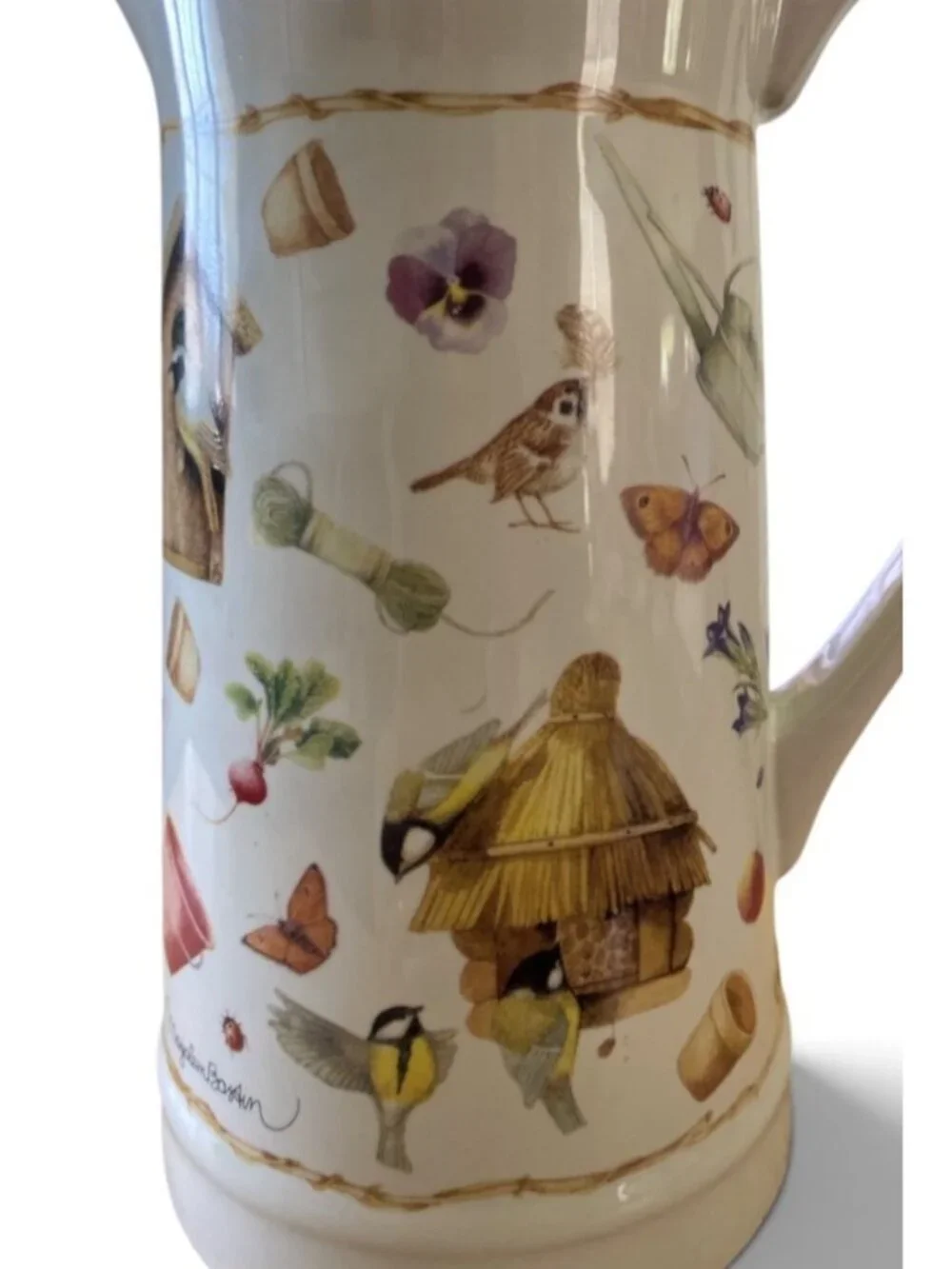 Vtg Marjolein Bastin “Nature’s Sketchbook’” For Hallmark Pitcher 10”